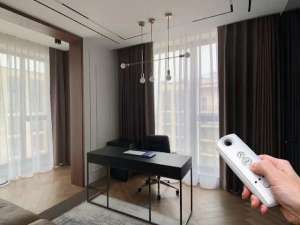 Электрокарниз Somfy Glydea для штор, 5,6 м, пульт, умный дом, Алиса (АРТ. 31699)