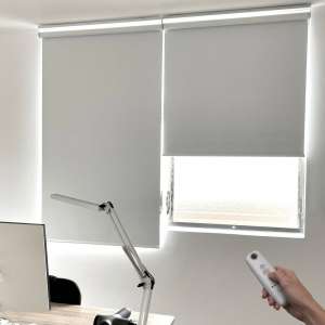 Рулонная штора Somfy Sonesse 40 RTS, серый, blackout, 0.5 м (арт. 32051)