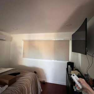 Электропривод (мотор) для рулонной шторы Somfy Sonesse 40 RTS, светло-бежевый, blackout, 0.5 м