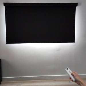 Рулонные жалюзи Somfy Screen Up 40, чёрный, blackout, 0.5 м