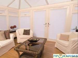 Шторы плиссе с электроприводом Somfy, 2,4 м, умный дом, Алиса (АРТ. 34966)