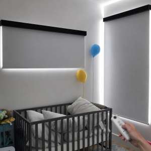 Рулонная штора Somfy Sonesse 40 RTS, серый, blackout, 0.4 м