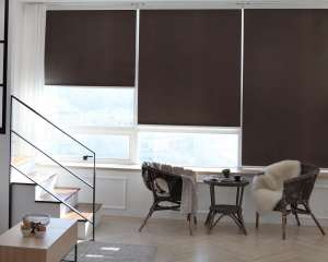 Рулонная штора Somfy Sonesse 40 WT, коричневый, blackout, 0.8 м