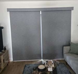 Рулонные жалюзи Somfy Screen Up 40, серый, blackout, 0.4 м