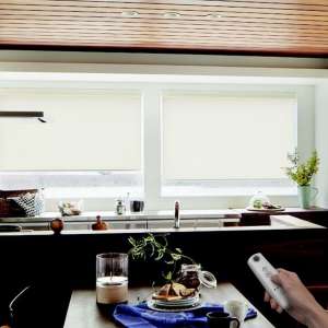 Рулонная штора Somfy Sonesse 40 RTS, белый, blackout, на створку, 0.4 м