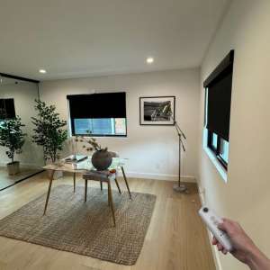 Рулонная штора Somfy Sonesse 40 RTS, чёрный, blackout, 0.8 м